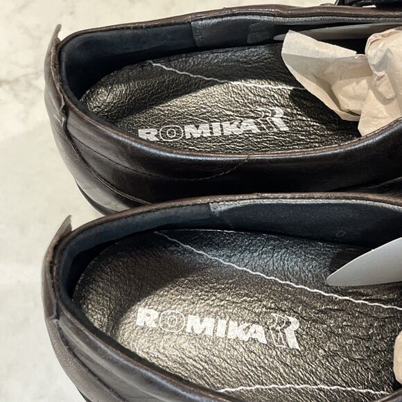 Romika NEW Shoes Citylight Brown Leather Slip On Comfort Casual Loafers EU43 12 - Picture 10 of 15